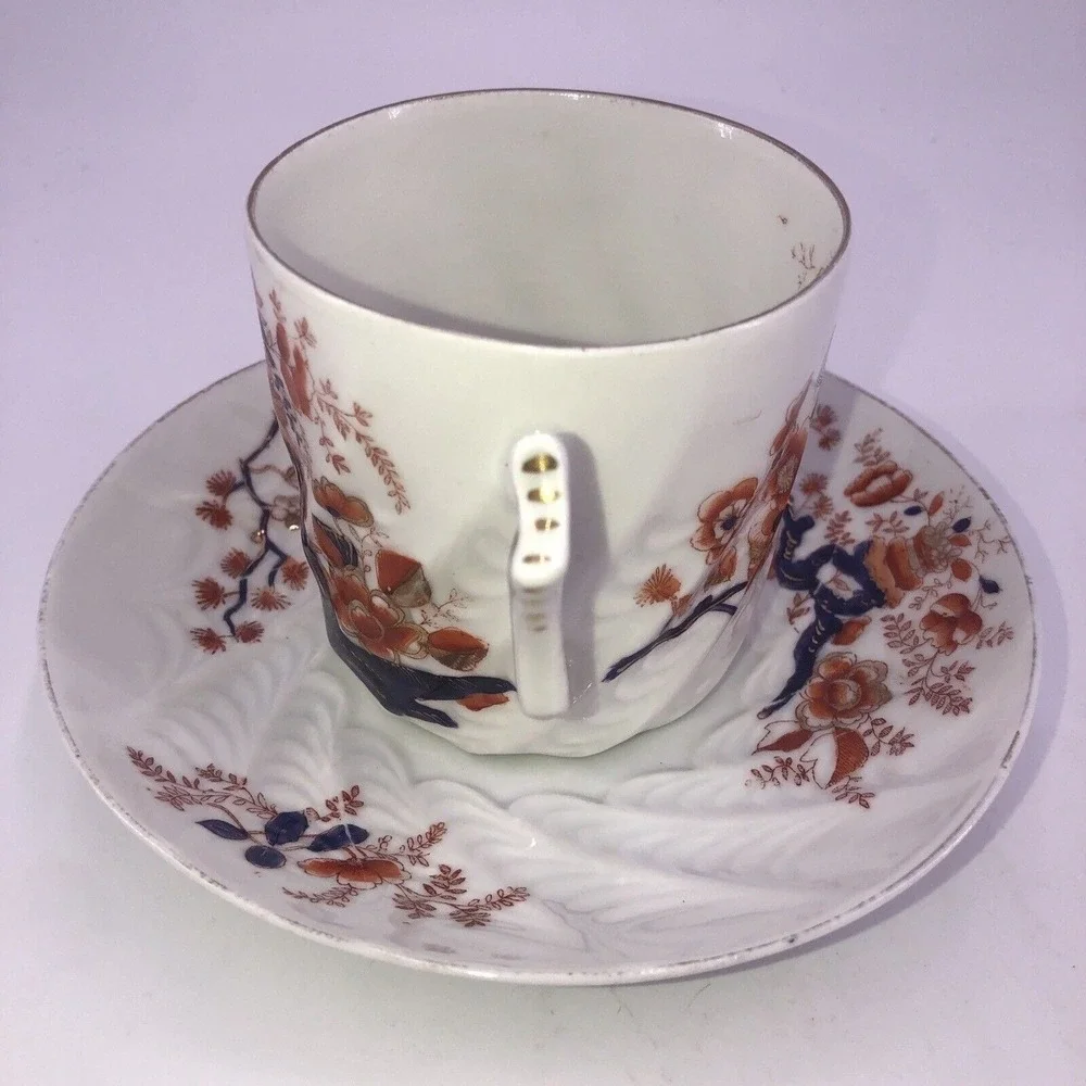 Vintage Imari Style Cup‎ & Saucer Hand Painted Floral Ironstone Numbers 3551